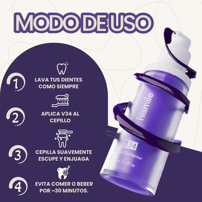 V34 White Smile™ - Crema Blanqueadora de Efecto Inmediato