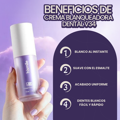 V34 White Smile™ - Crema Blanqueadora de Efecto Inmediato
