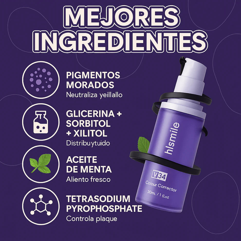 V34 White Smile™ - Crema Blanqueadora de Efecto Inmediato