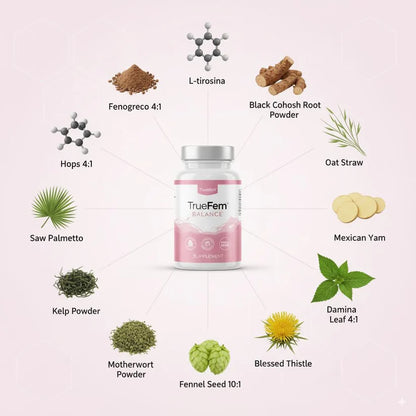 TrueFem™ Equilibrio Hormonal y Bienestar Femenino (60 Cápsulas)