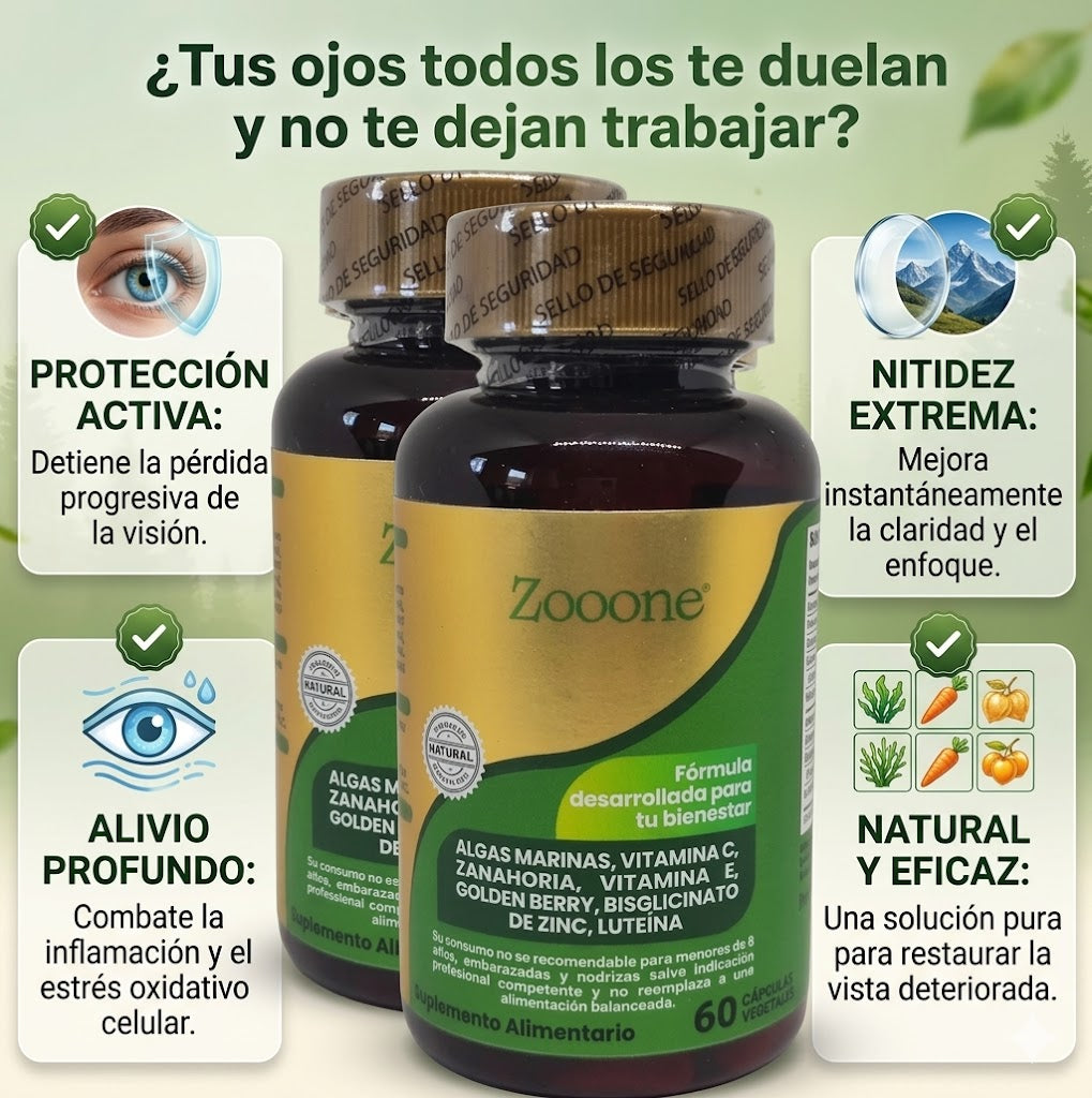 Zooone™ Vision Max – Protección Avanzada para tus Ojos con Luteína, Zinc y Vitamina E